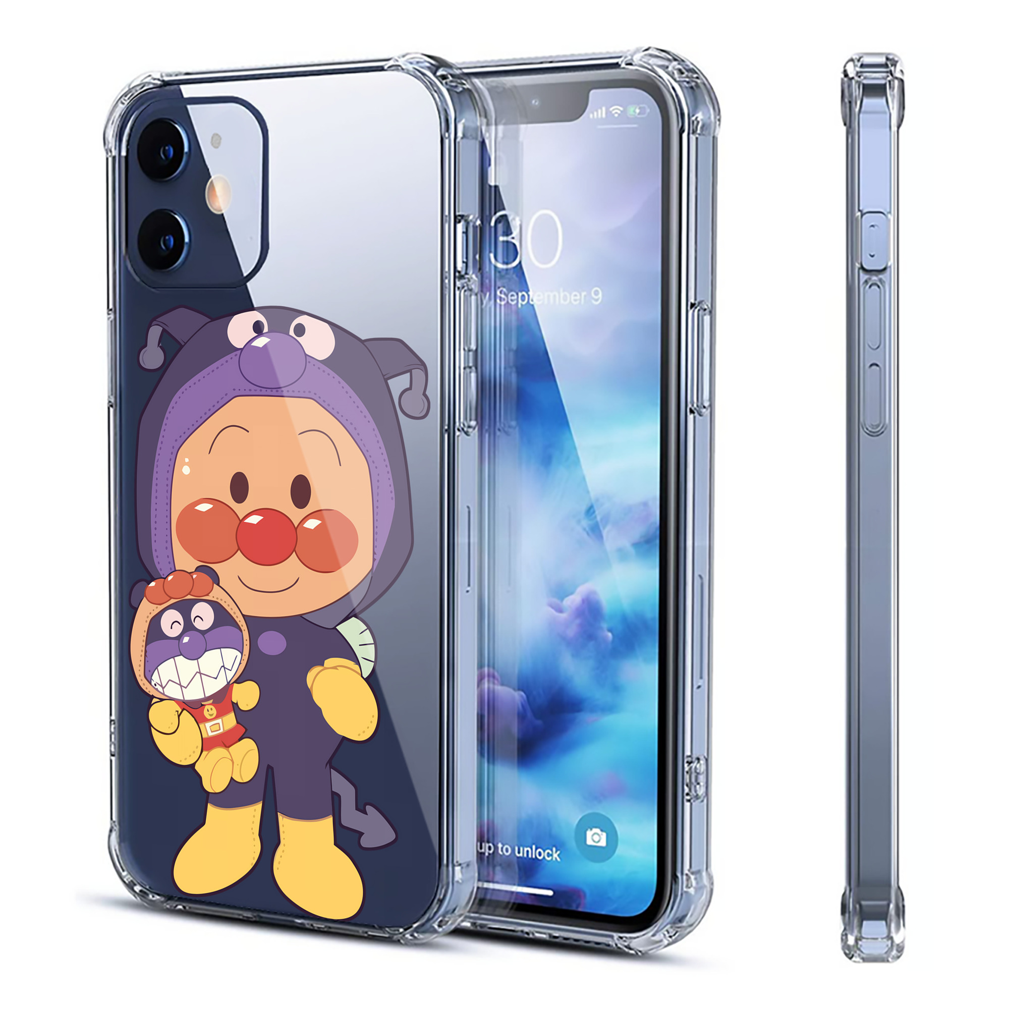 （画像用） アンパンマン Anpanman 【iPhone 12シリーズ対応】透明スマホケース（クリアソフトケース）